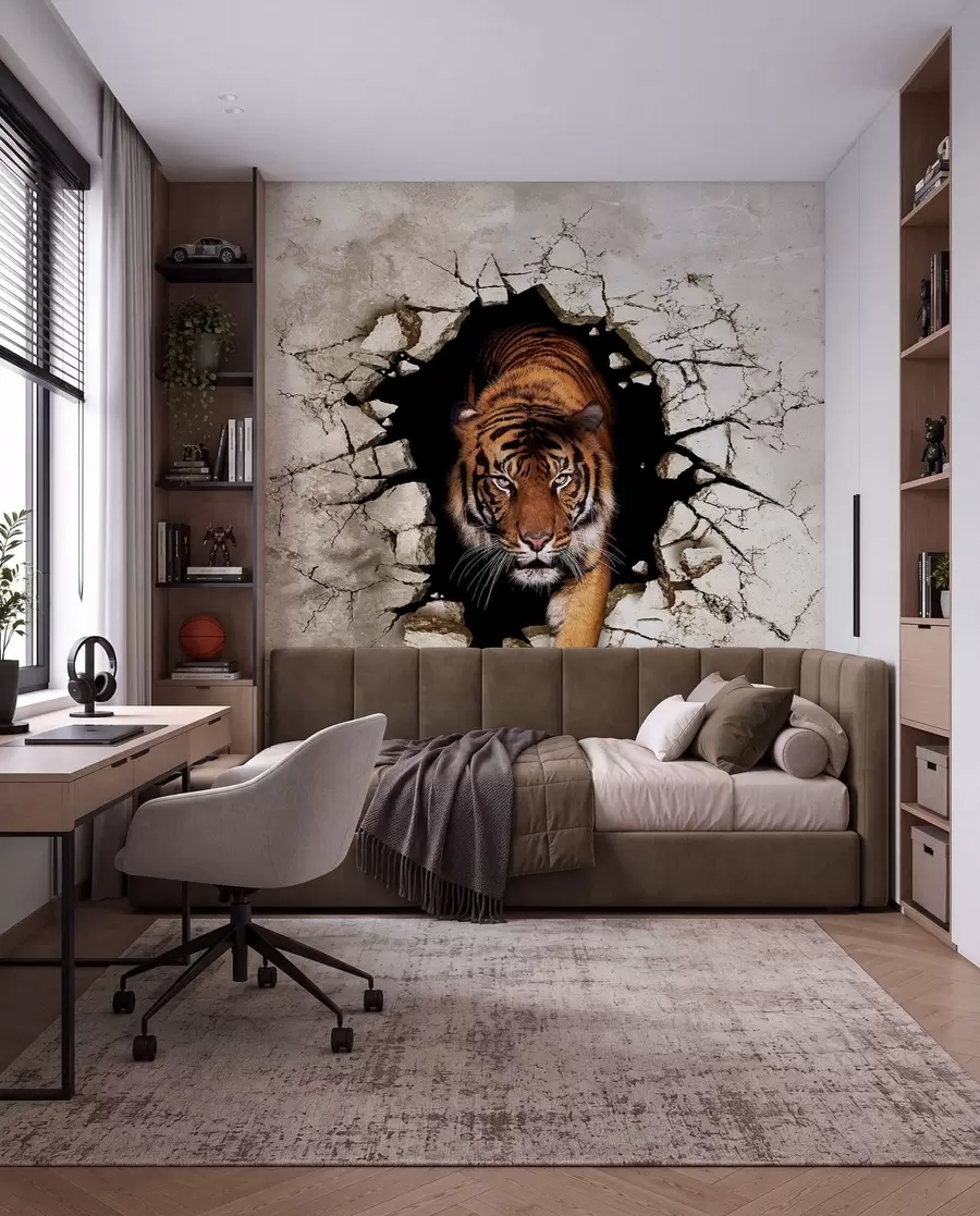 murales de pared tigre 3D u97031