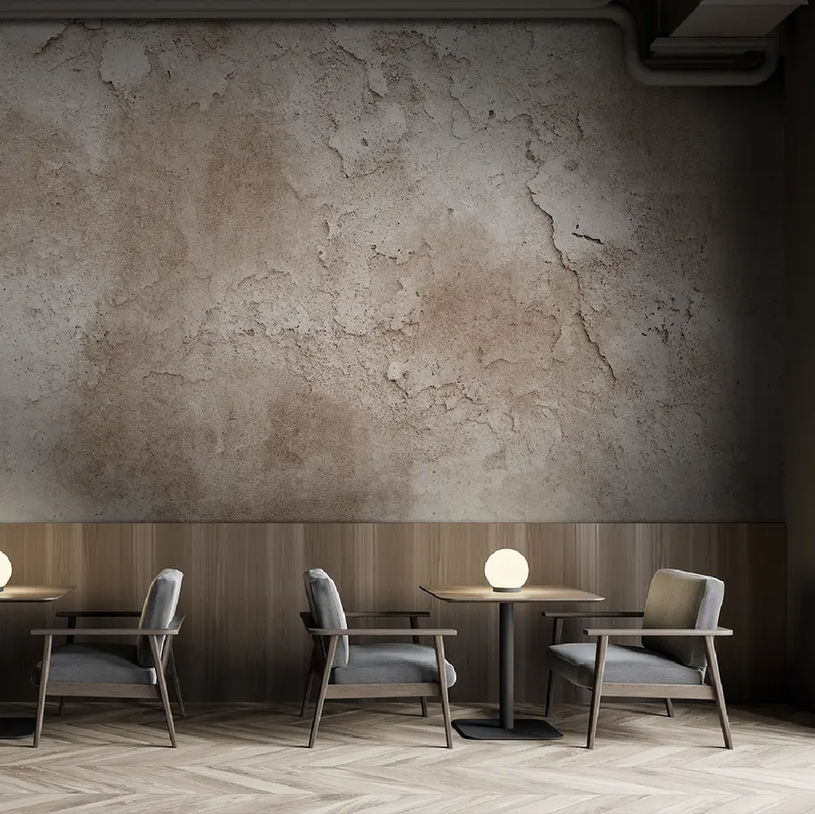 murales de pared Muro de hormigón marrón con bordes ásperos u97237