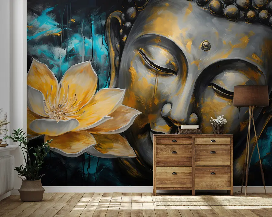 murales de pared Flor de loto y Buda u96961