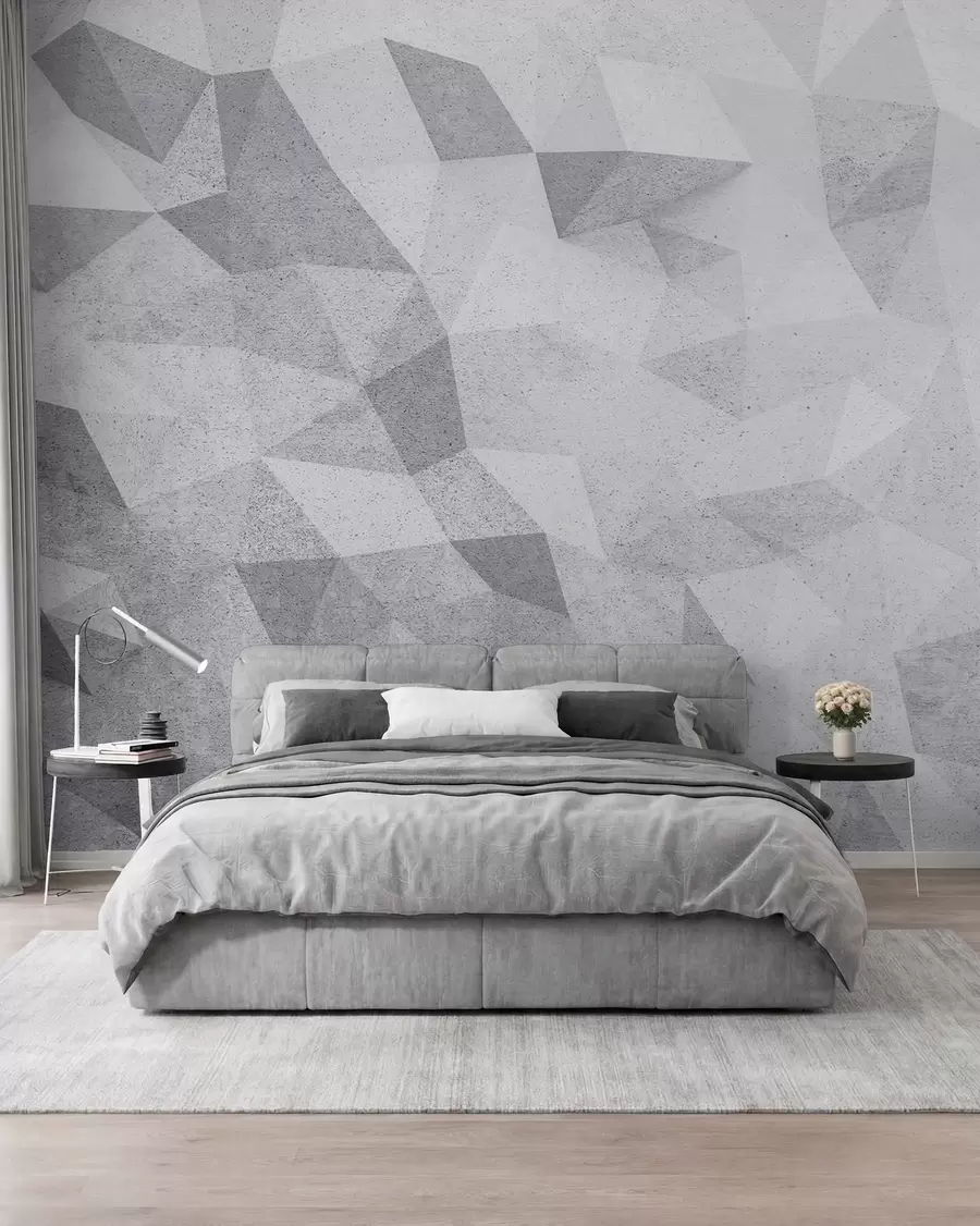 murales de pared Loft grunge de polígonos 3D abstractos u97336