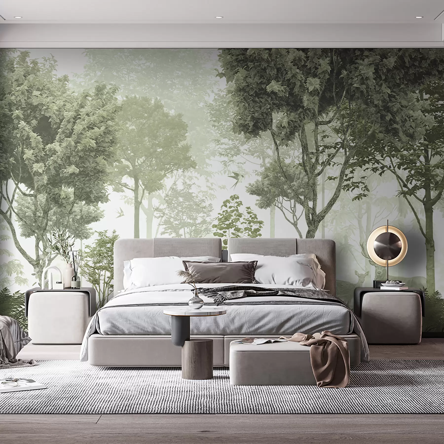 murales de pared Bosque mágico en verde u72134v2