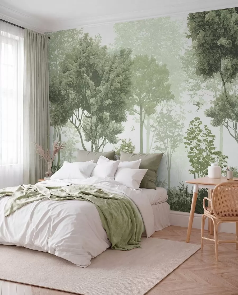 murales de pared Bosque mágico en verde u72134v2
