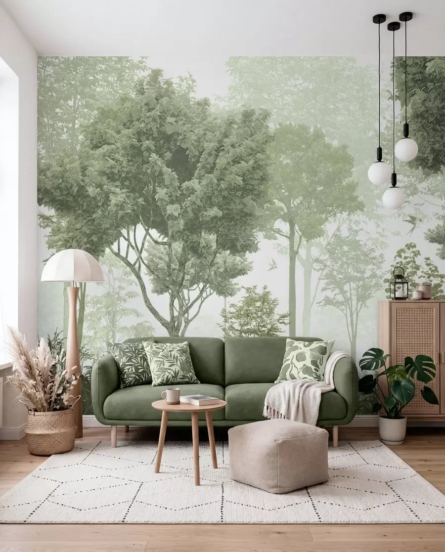 murales de pared Bosque mágico en verde u72134v2