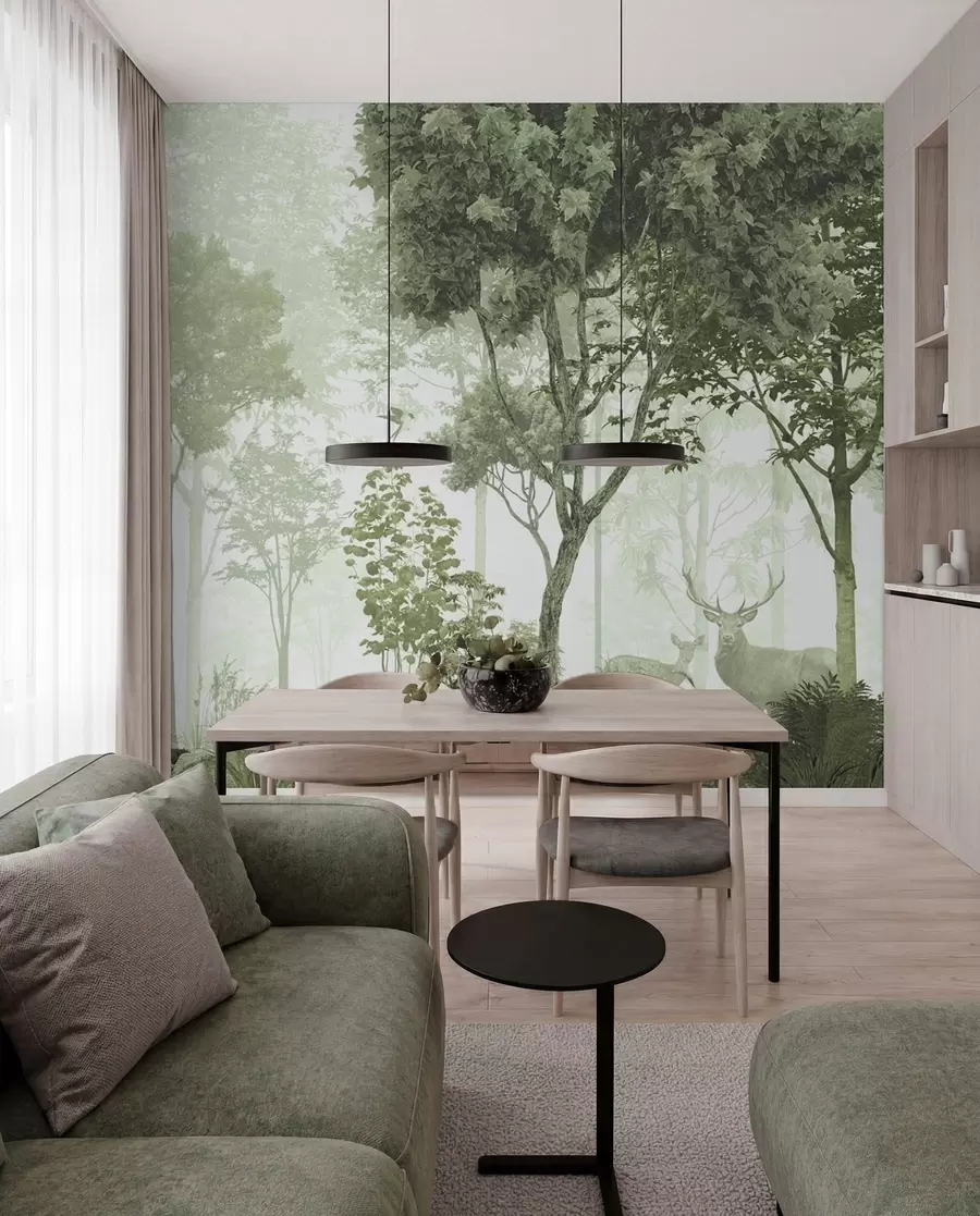 murales de pared Bosque mágico en verde u72134v2