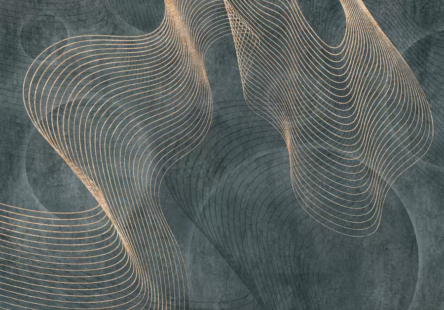 murales de pared Líneas onduladas de color verde u97469v1