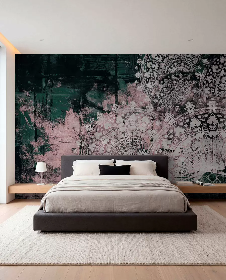 murales de pared Mandala vintage en tonos rosas u93958v2