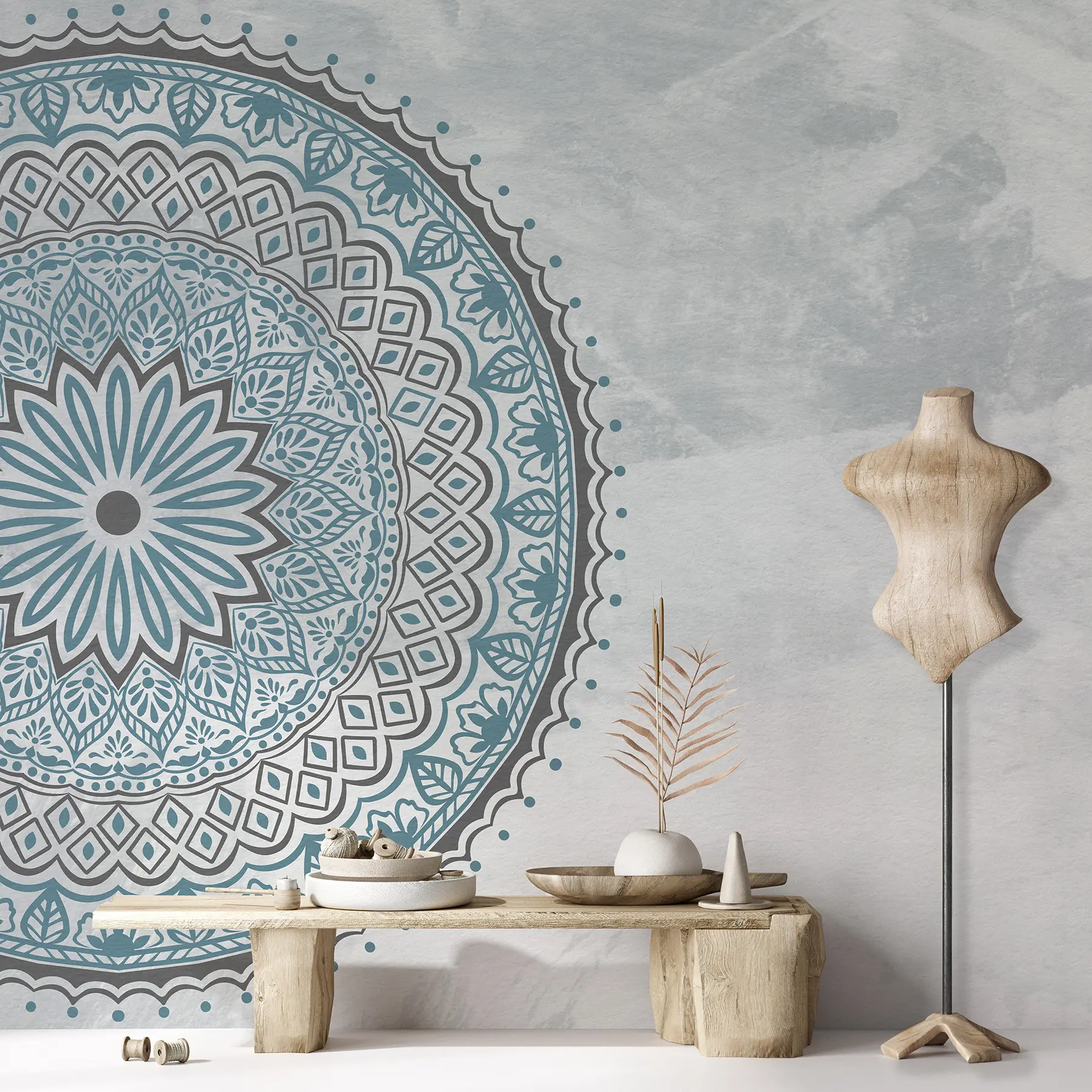 murales de pared Mandala turquesa u98495v2