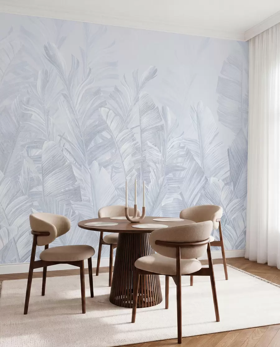 murales de pared Hojas azules tropicales de moda u98951v5