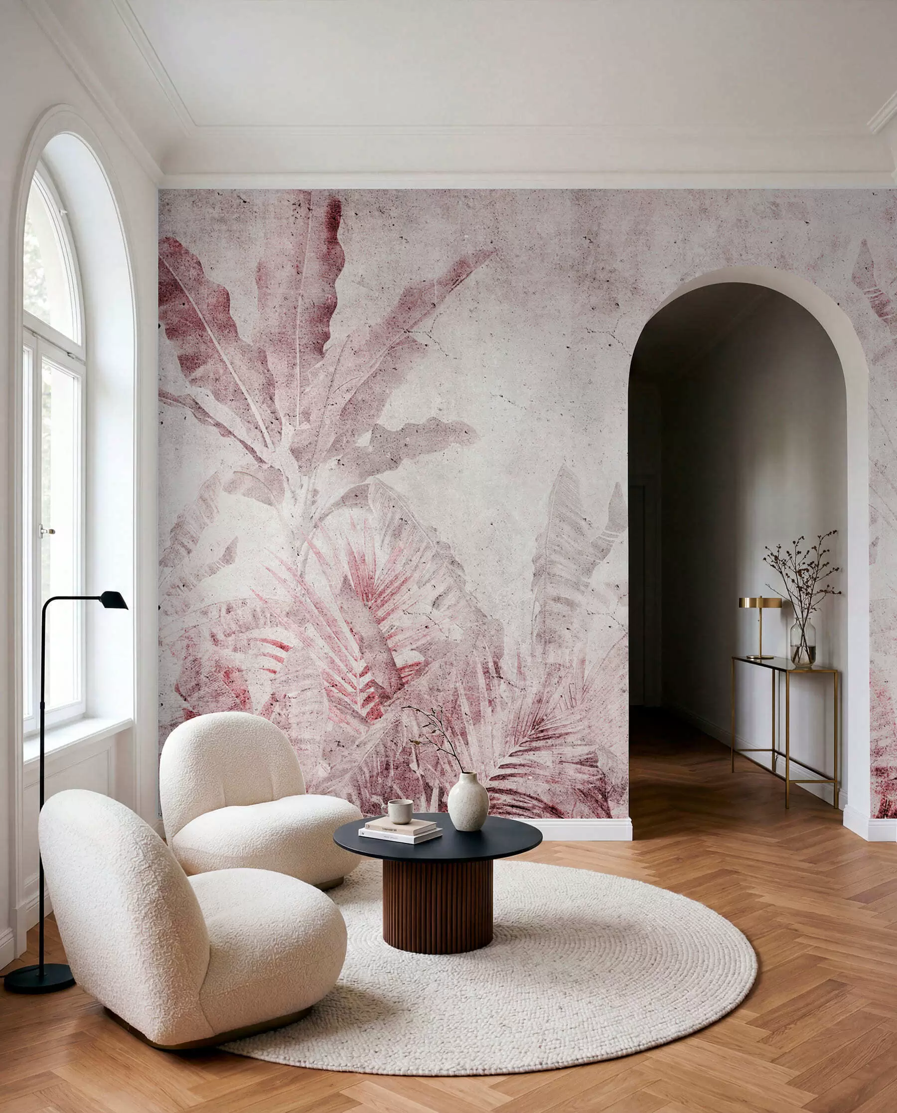 murales de pared Trópicos envejecidos en rosa u73886v2