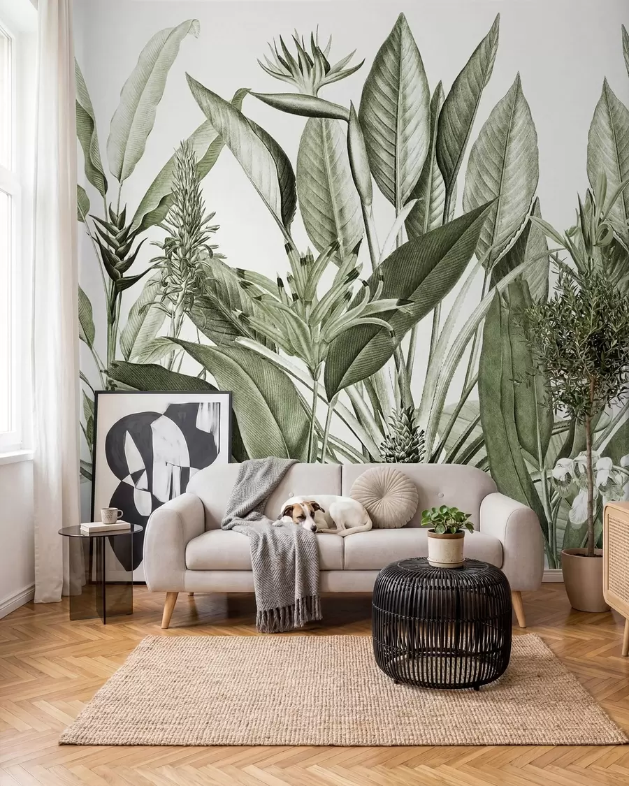 murales de pared Plantas tropicales color verde selva u96833v2