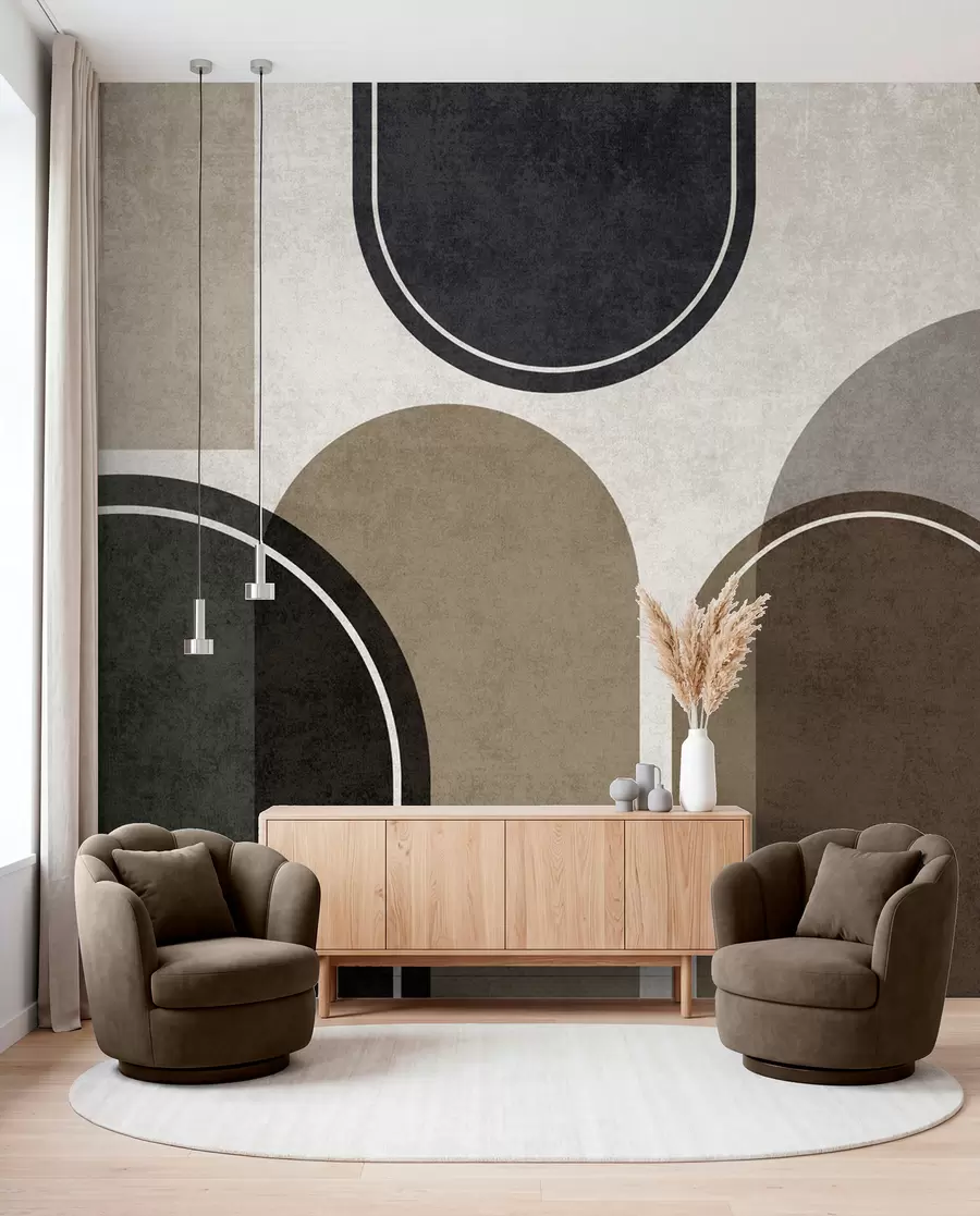 murales de pared Arcos geométricos en color beige u99095
