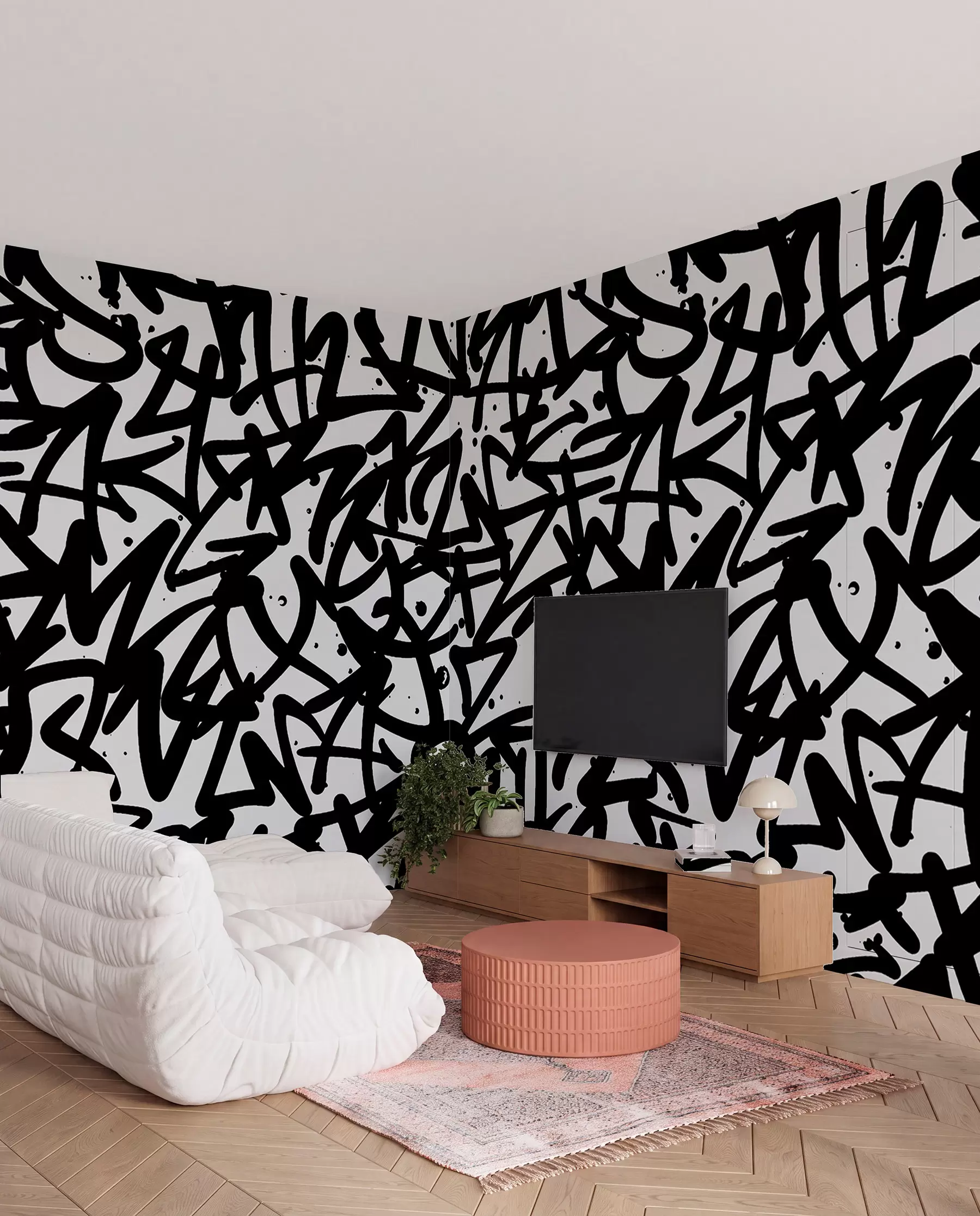 murales de pared Graffiti Emotions: Negro u99087v3