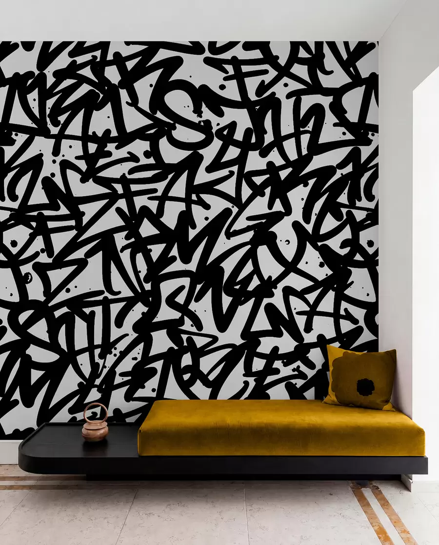 murales de pared Graffiti Emotions: Negro u99087v3