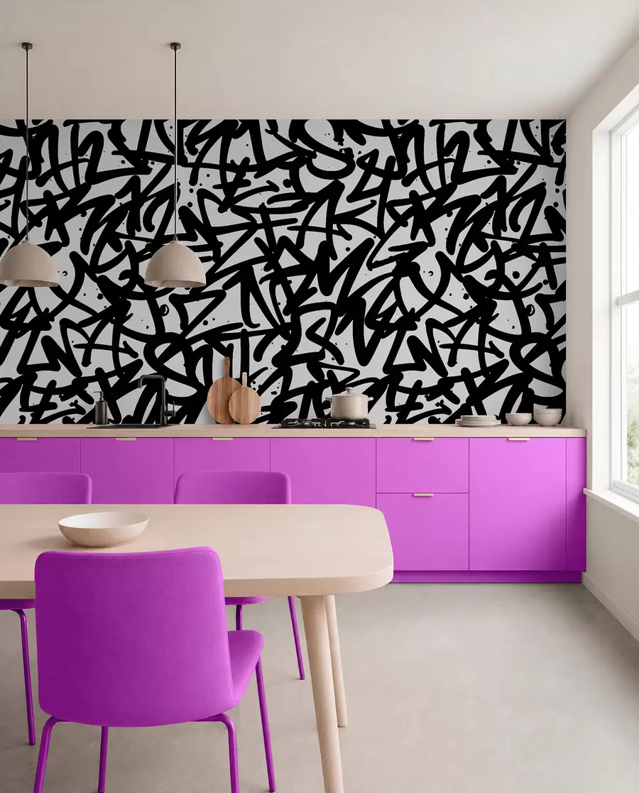 murales de pared Graffiti Emotions: Negro u99087v3