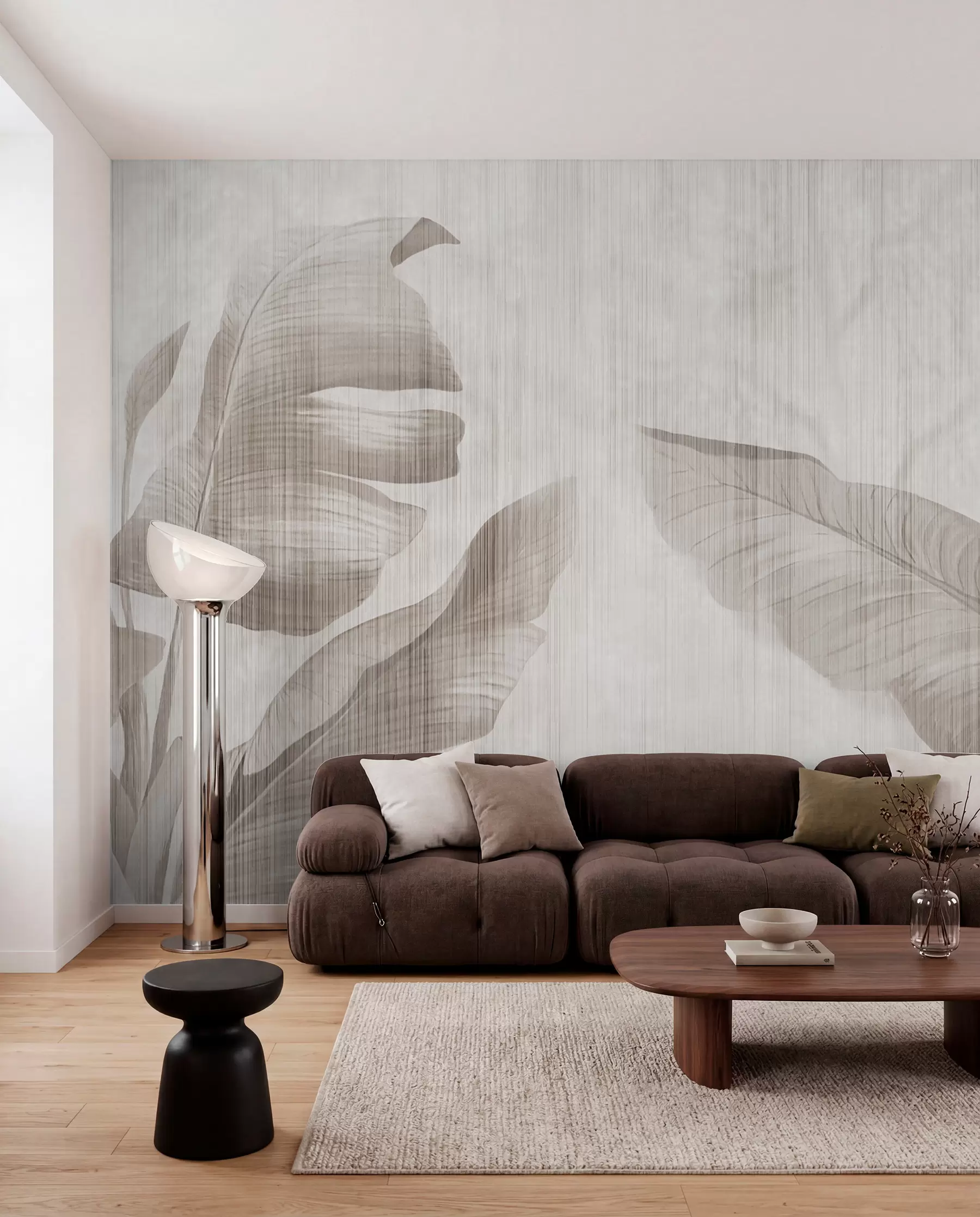 murales de pared Hojas tropicales en estilo grunge u00299d1
