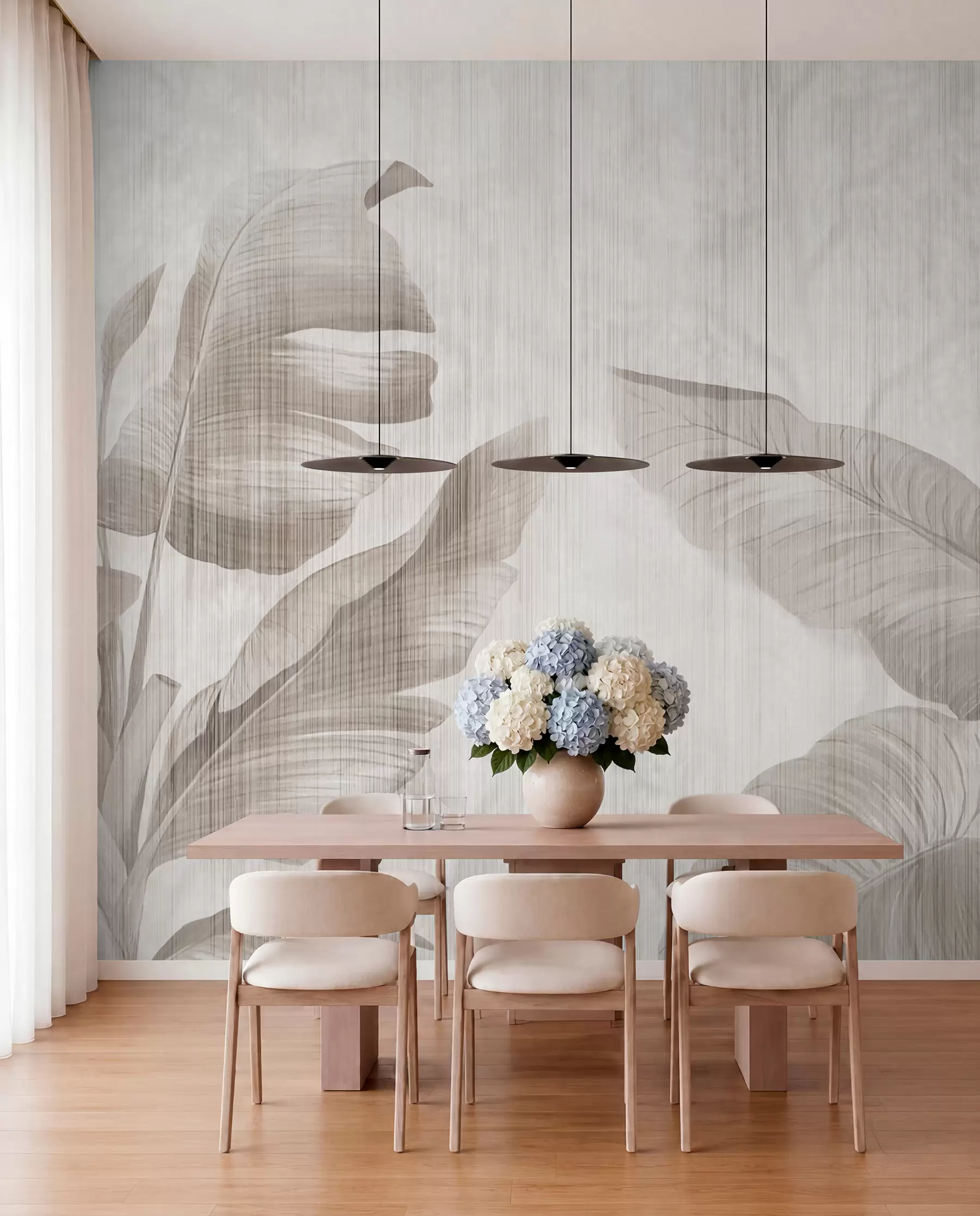 murales de pared Hojas tropicales en estilo grunge u00299d1