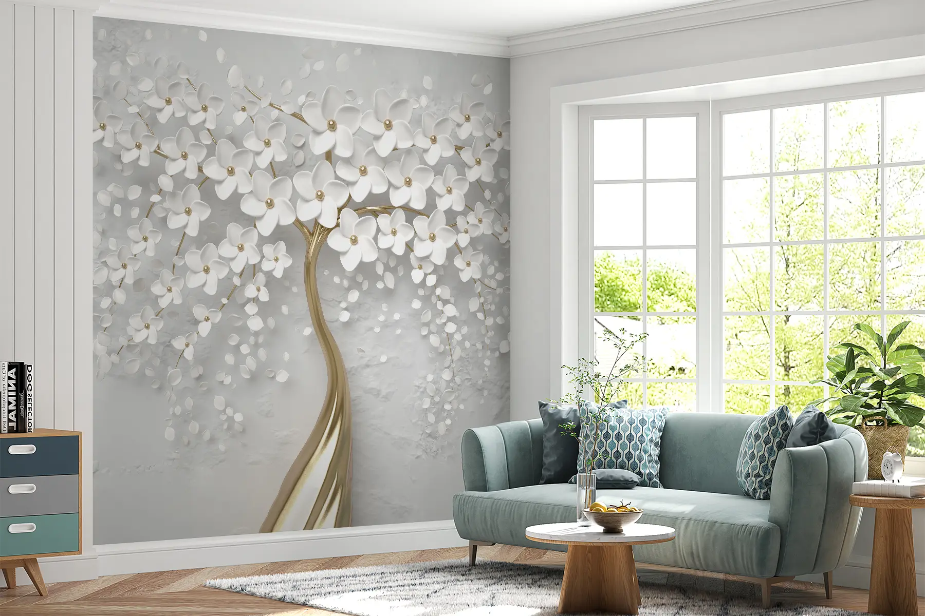 murales de pared Un árbol con flores pequeñas u37065d1