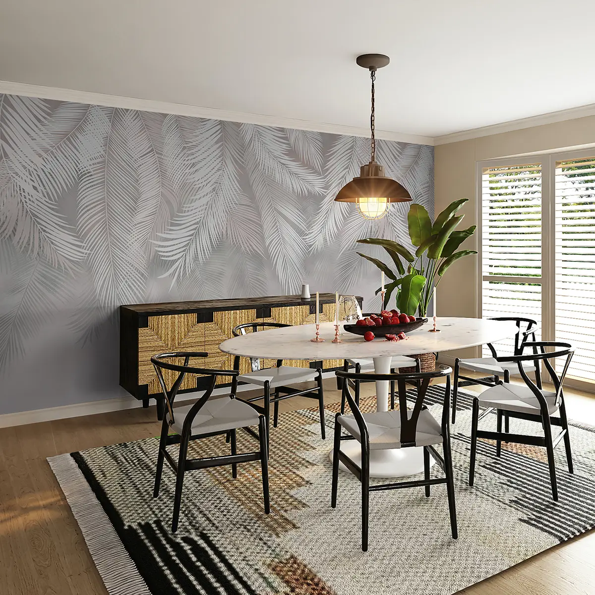 murales de pared Hojas de palmera colgantes u48556d2