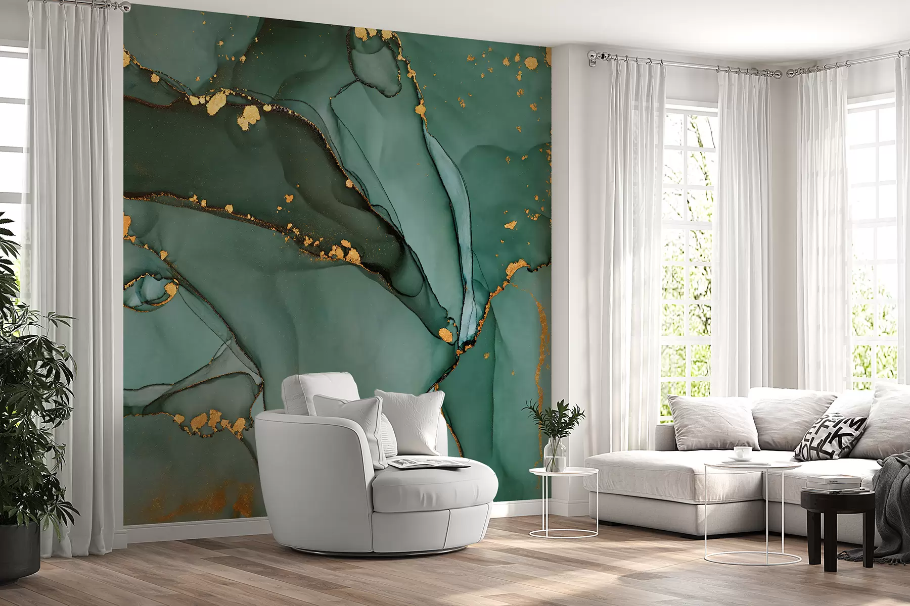 murales de pared Lujoso mármol Onyx con grietas metálicas u50235d1