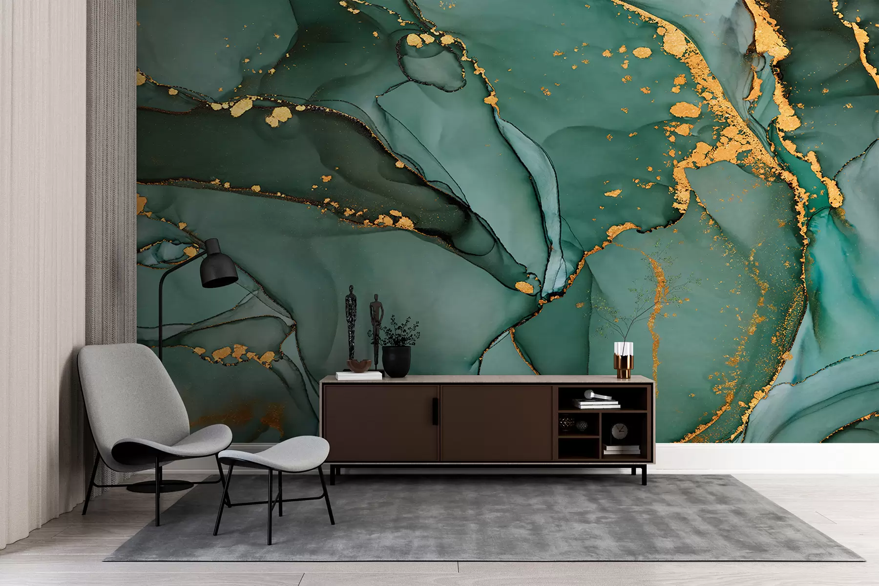 murales de pared Lujoso mármol Onyx con grietas metálicas u50235d2