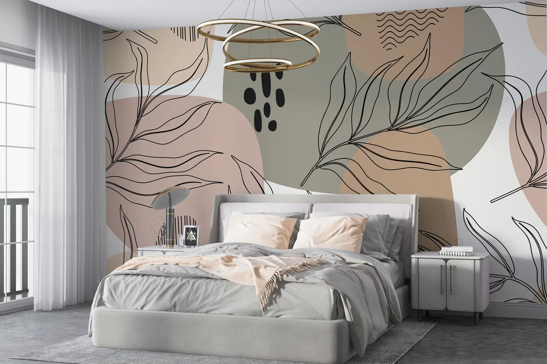 murales de pared Hojas tropicales pintadas a mano sin costura u99422